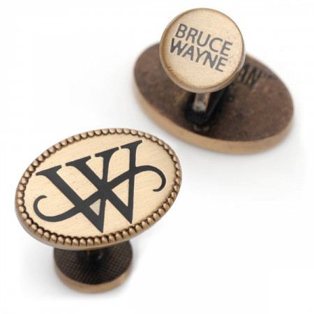 Batman Wayne Monogram Gold Cufflinks