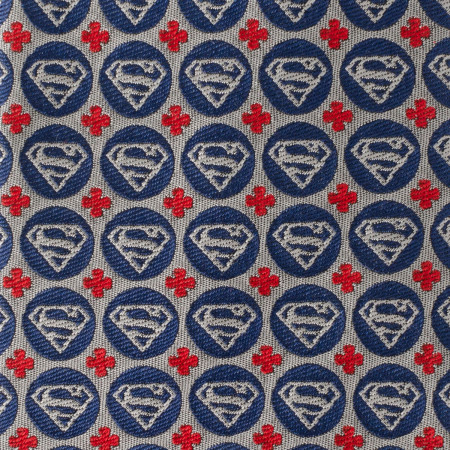 Superman Shield Motif Men's Silk Tie