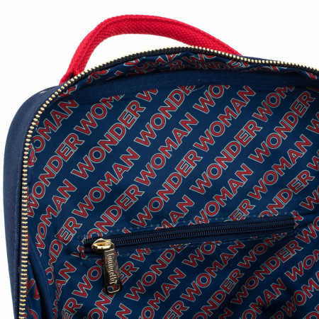 Wonder Woman Icon Blue Canvas Backpack by Loungefly