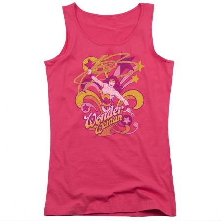Wonder Woman Save Me Pink Juniors Tank Top