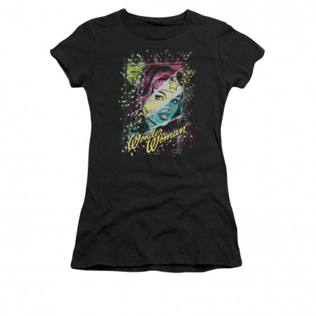 Wonder Woman Color Block Black Juniors T-Shirt