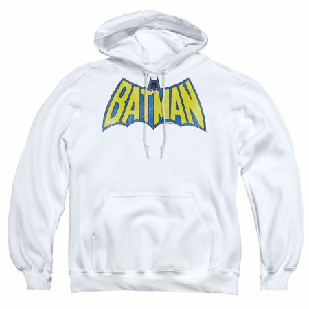 Batman Vintage Comic Logo White Colorway Pull-Over Hoodie