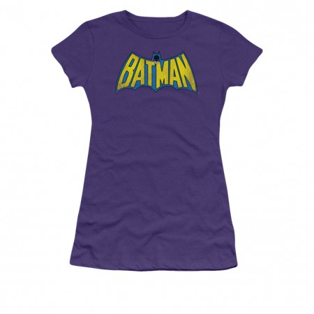 Batman Classic Logo Juniors Purple T-Shirt