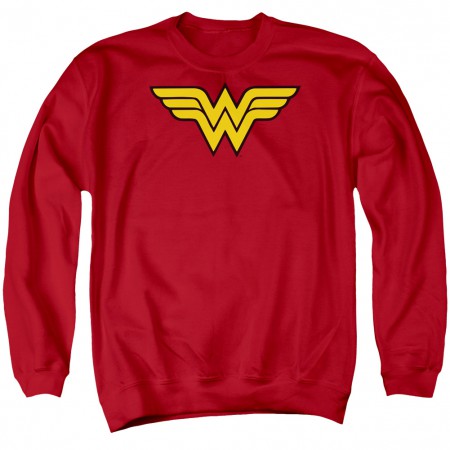 Wonder Woman Logo Red Crewneck Sweatshirt