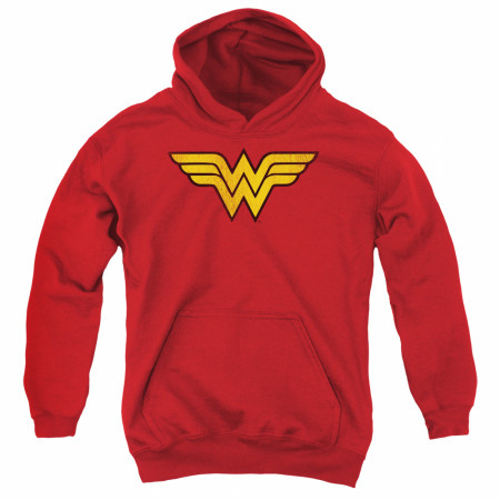 Wonder Woman Distressed Logo Youth Hoodie