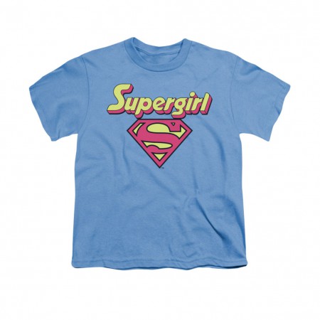 Superman Supergirl Logo Blue Youth Unisex T-Shirt