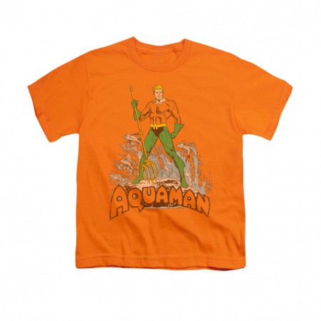 Aquaman Distressed Orange Youth Unisex T-Shirt