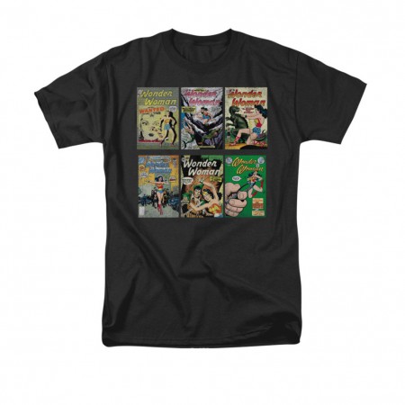 Wonder Woman Comic Covers Black T-Shirt