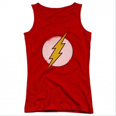 The Flash Distressed Logo Red Juniors Tank Top
