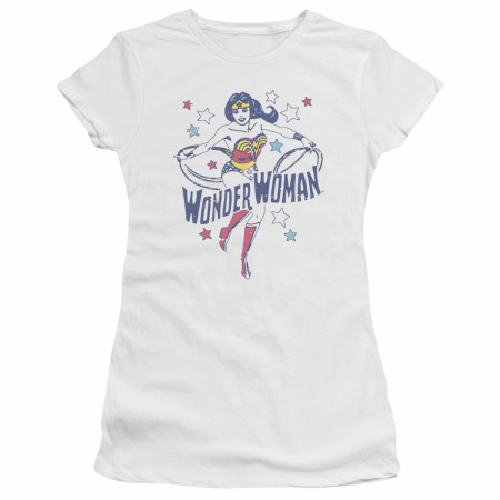 Wonder Woman Retro Stars Junior's T-Shirt