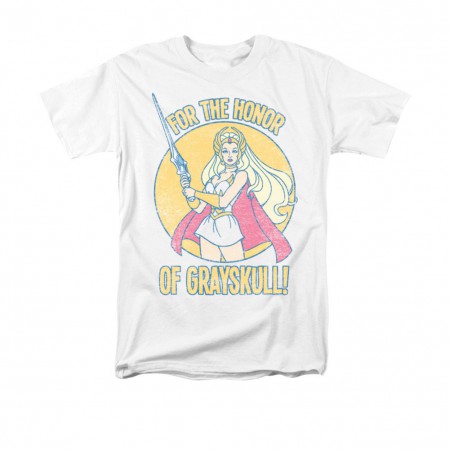 He-Man Men's White She-Ra Honor Of Grayskull T-Shirt