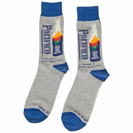 Pacifico Cerveza Beer Bottle With Mountains Men's Socks