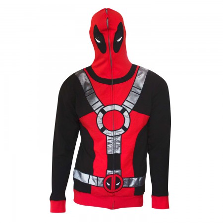 Deadpool Front Zip Mask Hoodie