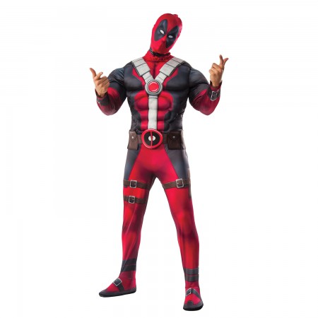 Deadpool Suit Muscle Chest Adult Halloween Costume