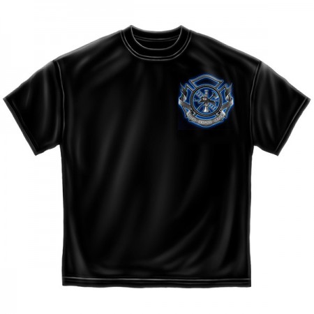 Firefighter's Prayer USA Patriotic Black Graphic Tee Shirt