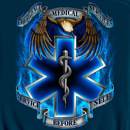 EMS Service Before Self Navy Graphic Hoodie Sweatshirt FREE SHIPPING