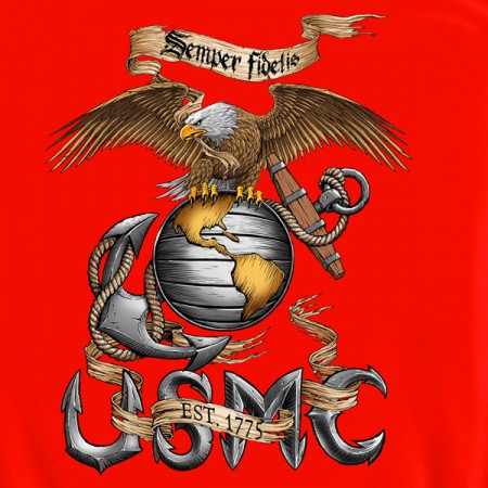 Eagle Semper Fi Marines USMC Red Graphic Hoodie Sweatshirt FREE SHIPPING
