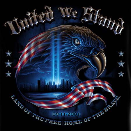 United We Stand 9/11 USA Black Long Sleeve T-Shirt