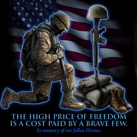 US Army High Price Of Freedom USA Black Long Sleeve TShirt
