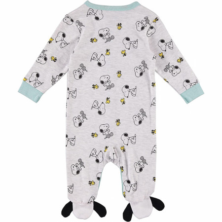 Peanuts Snoopy and Woodstock Characters Sleep and Play Footed Pajamas