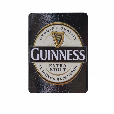 Guinness Harp Label Metal Embossed Magnet