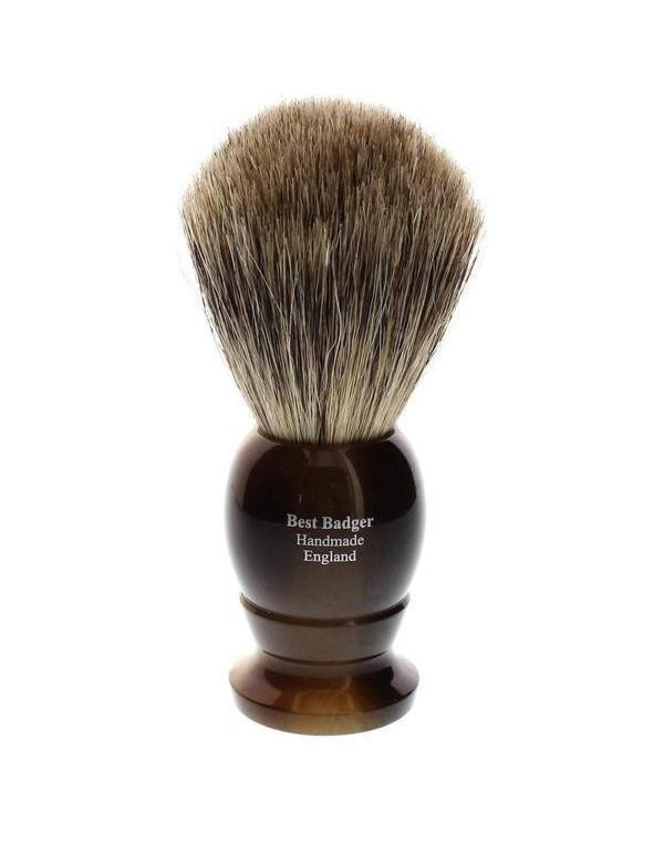 Product image 1 for Edwin Jagger Best Badger Shaving Brush, Medium, Imitation Light Horn