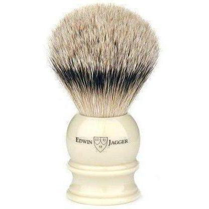 Product image 2 for Edwin Jagger Silver Tip Badger Shaving Brush, Extra Large, Imitation Ivory