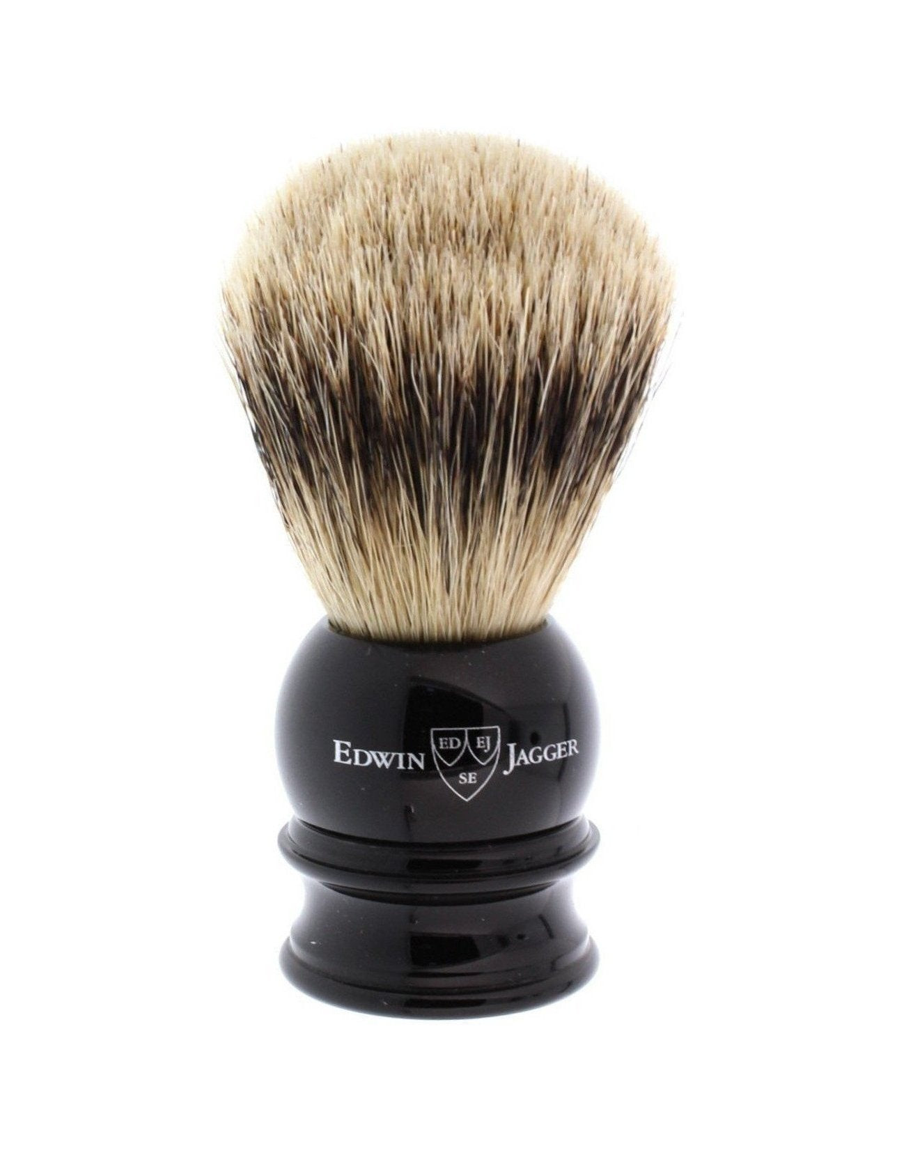 Product image 1 for Edwin Jagger Silver Tip Badger Shaving Brush, Medium, Black