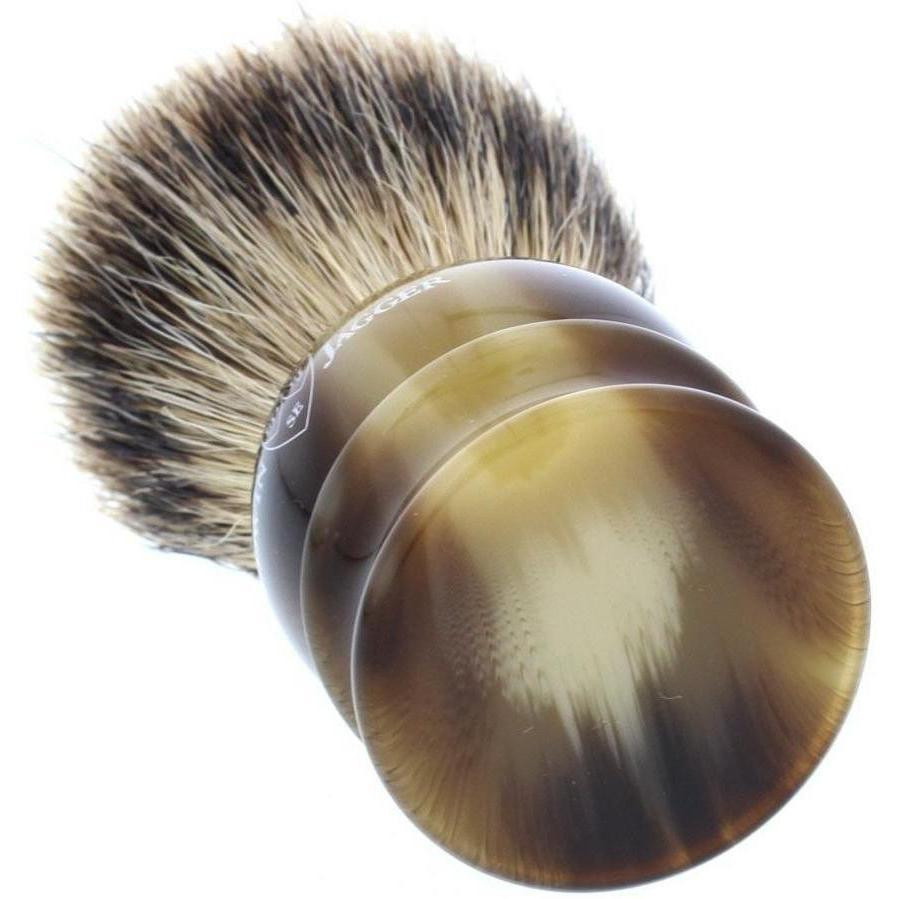 Product image 2 for Edwin Jagger Silver Tip Badger Shaving Brush, Medium, Imitation Horn