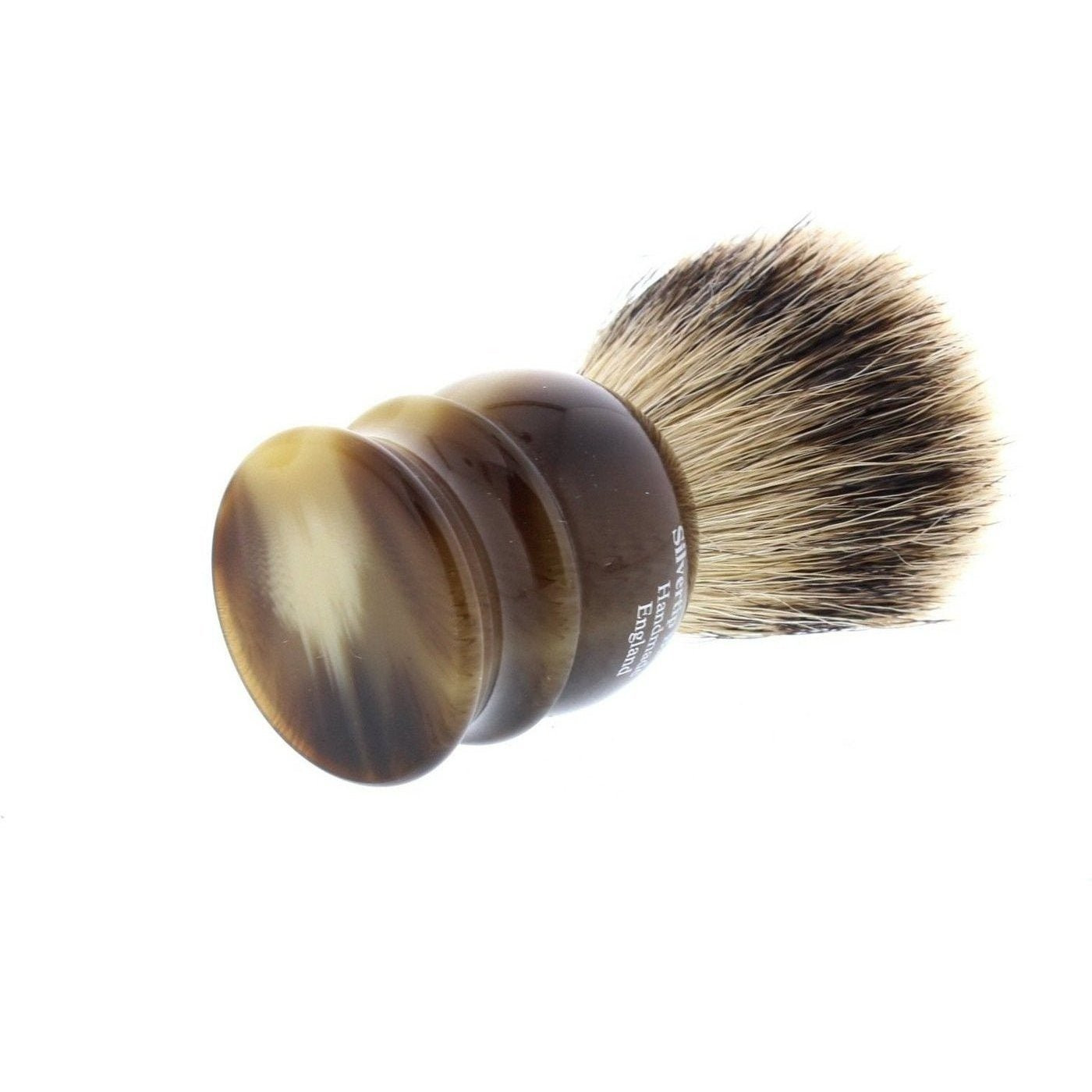 Product image 3 for Edwin Jagger Silver Tip Badger Shaving Brush, Medium, Imitation Horn