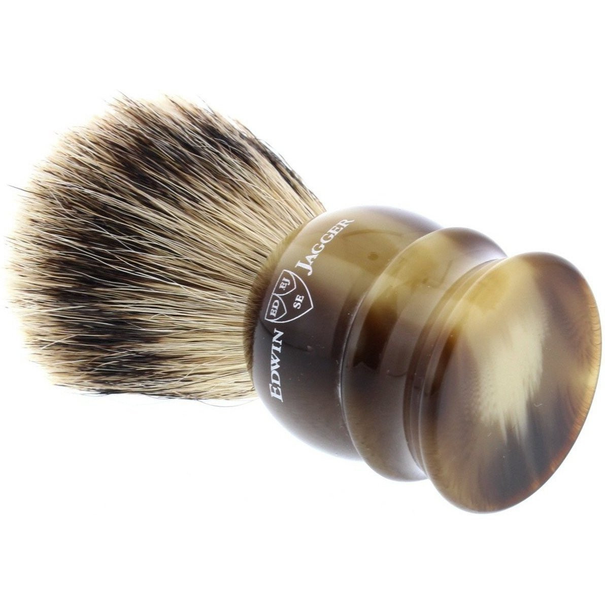 Product image 4 for Edwin Jagger Silver Tip Badger Shaving Brush, Medium, Imitation Horn