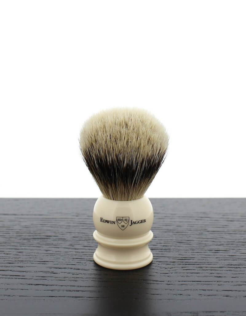 Edwin Jagger Silver Tip Badger Shaving Brush, Medium, Imitation Ivory
