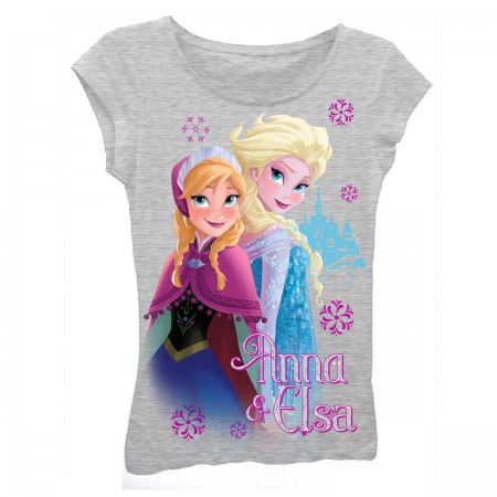 Disney Frozen Girls 7-16 Grey Sisters T-Shirt