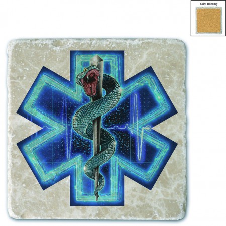 Silver Snake EMT On Call Stone Coaster