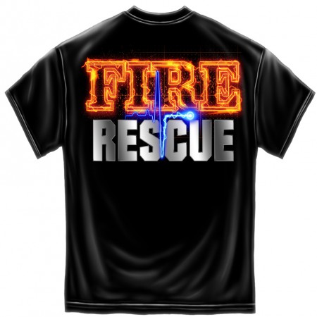 Firefighter Fire Rescue Patriotic T Shirt - Black