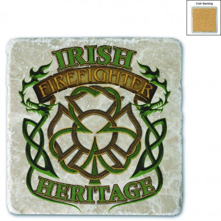 Irish Firefighter Heritage Stone Coaster