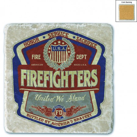 Firefighter Denim Fade Stone Coaster