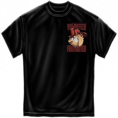 Volunteer Firefighter Dog Patriotic Shirt - Black