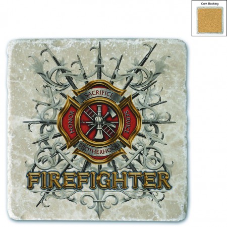 Firefighter Pikes Stone Coaster