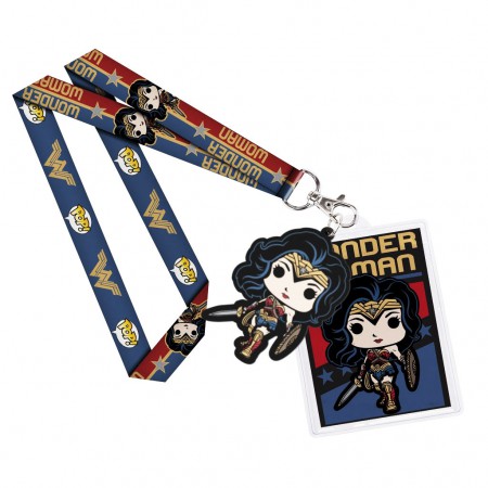 Wonder Woman Blue Funko Pop Keychain Lanyard