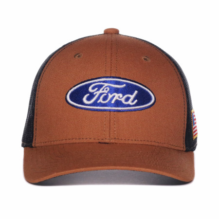 Ford Logo Raised Stitched Patch Pre-Curved Adjustable Trucker Hat