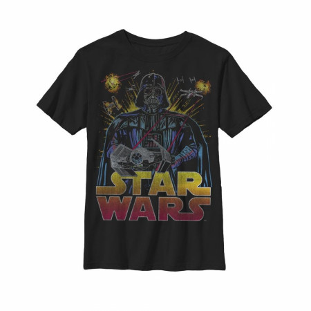 Star Wars Darth Vader Retro Art Youth T-Shirt