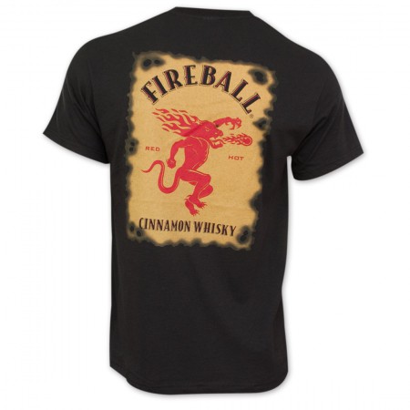 Fireball Cinnamon Whisky Bottle Label T-Shirt
