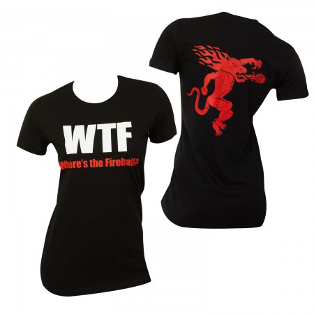Fireball Women's Black WTF Babydoll T-Shirt