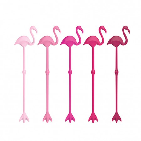 CHAMBORD Enameled Flamingo Cocktail Swizzle Stick  *Gift Idea* NEW x2 