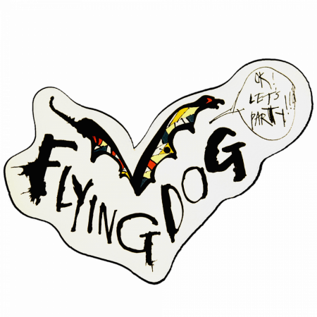Flying Dog Brewery Diecut Metal Let's Party Sticker