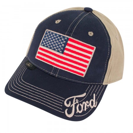 Ford Adjustable American Flag Hat