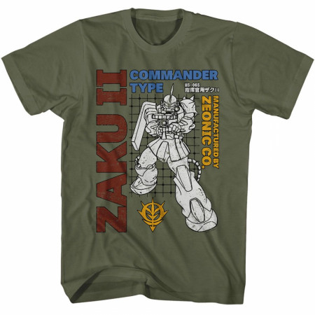 Gundam Zaku II Commander Type Blue Print T-Shirt
