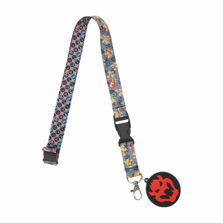 Super Mario Bros. Icons Lanyard with Bowser Rubber Charm
