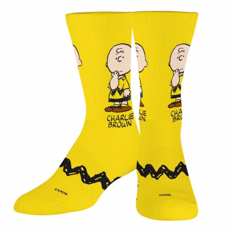 Peanuts Charlie Brown Zigzag Crew Socks